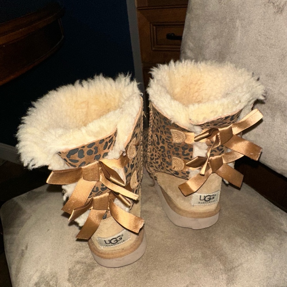 UGG Bailey Bow Leopard Boots